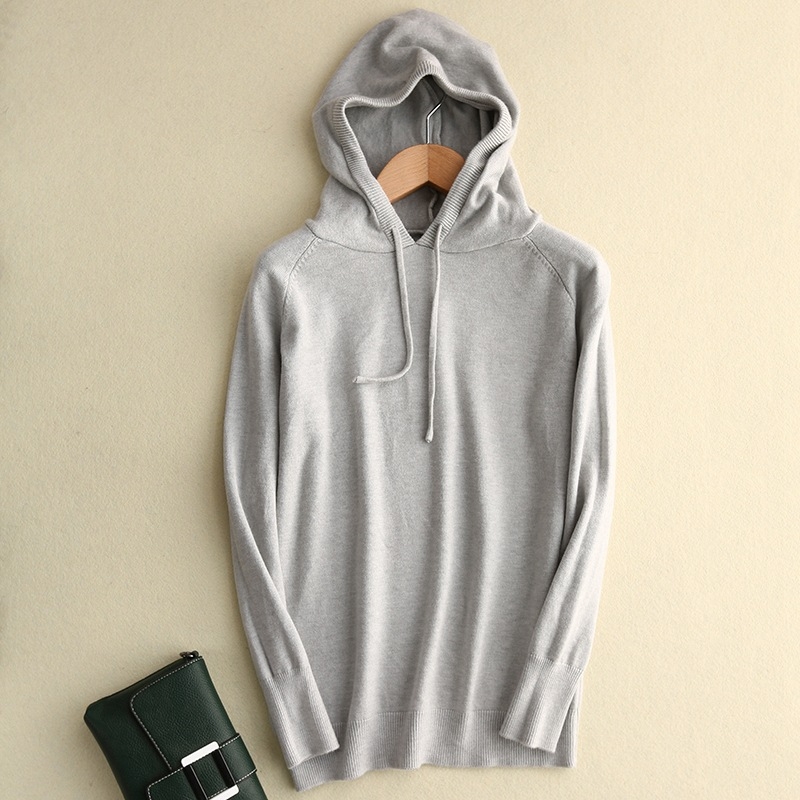 Ζακέτα-φούτερ με κουκούλα από μαλλί και κασμίρ, χαλαρή γραμμή, 70-80% μαλλί, κασμίρ κάτω από 30%, 3D μοτίβο, μακριά μανίκια, μήκος 50-65 cm, Φθινόπωρο 2023