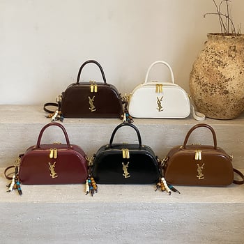 Geantă în formă de pernă – material PU, închidere cu fermoar, buzunar interior cu fermoar, curea cu o singură curea