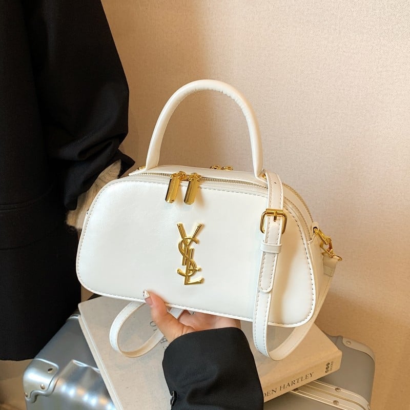 Geantă în formă de pernă – material PU, închidere cu fermoar, buzunar interior cu fermoar, curea cu o singură curea