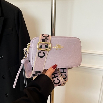 Kamera torba za crossbody preko ramena, PU koža, horizontalni kvadratni oblik, zatvarač, poliester podstava, jedna naramenica