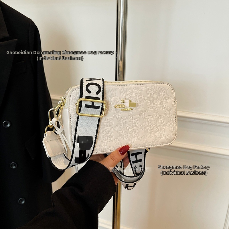 Kamera crossbody taška, PU materiál, vodorovný štvorcový tvar, zips, podšívka z polyesteru, jeden ramenný popruh