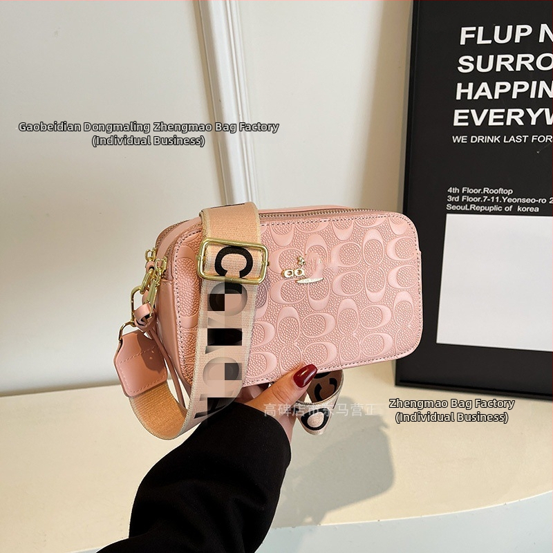 Kamera crossbody taška, PU materiál, vodorovný štvorcový tvar, zips, podšívka z polyesteru, jeden ramenný popruh