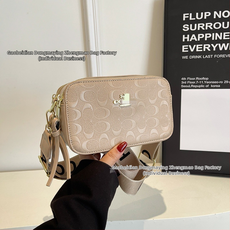 Kamera crossbody taška, PU materiál, vodorovný štvorcový tvar, zips, podšívka z polyesteru, jeden ramenný popruh