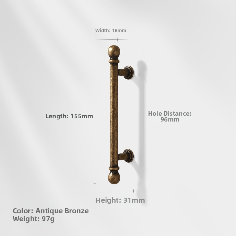 Λαβή πόρτας ντουλάπας από κράμμα ψευδαργύρου, βορειοευρωπαϊκό στυλ, γυαλισμένη και ηλεκτροπλατιωμένη