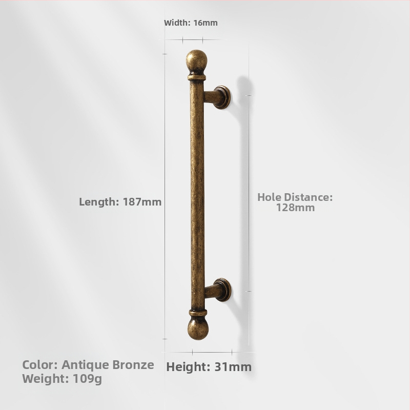 Λαβή πόρτας ντουλάπας από κράμμα ψευδαργύρου, βορειοευρωπαϊκό στυλ, γυαλισμένη και ηλεκτροπλατιωμένη