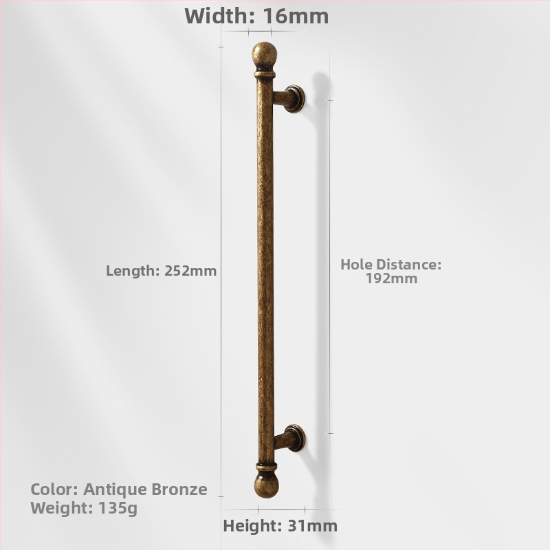 Λαβή πόρτας ντουλάπας από κράμμα ψευδαργύρου, βορειοευρωπαϊκό στυλ, γυαλισμένη και ηλεκτροπλατιωμένη