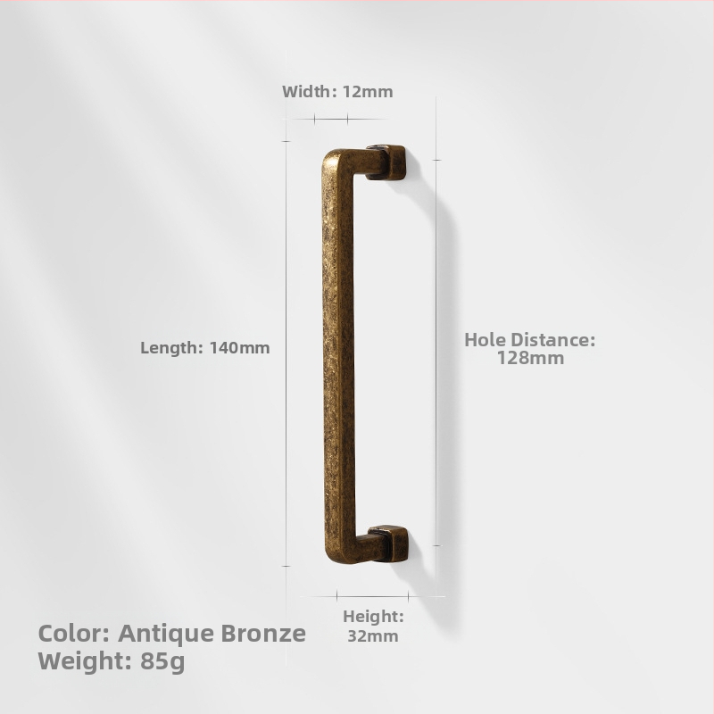 Λαβή πόρτας ντουλάπας από κράμμα ψευδαργύρου, βορειοευρωπαϊκό στυλ, γυαλισμένη και ηλεκτροπλατιωμένη