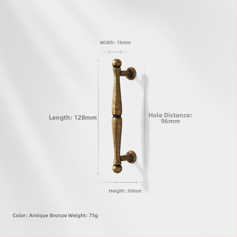 Λαβή πόρτας ντουλάπας από κράμμα ψευδαργύρου, βορειοευρωπαϊκό στυλ, γυαλισμένη και ηλεκτροπλατιωμένη