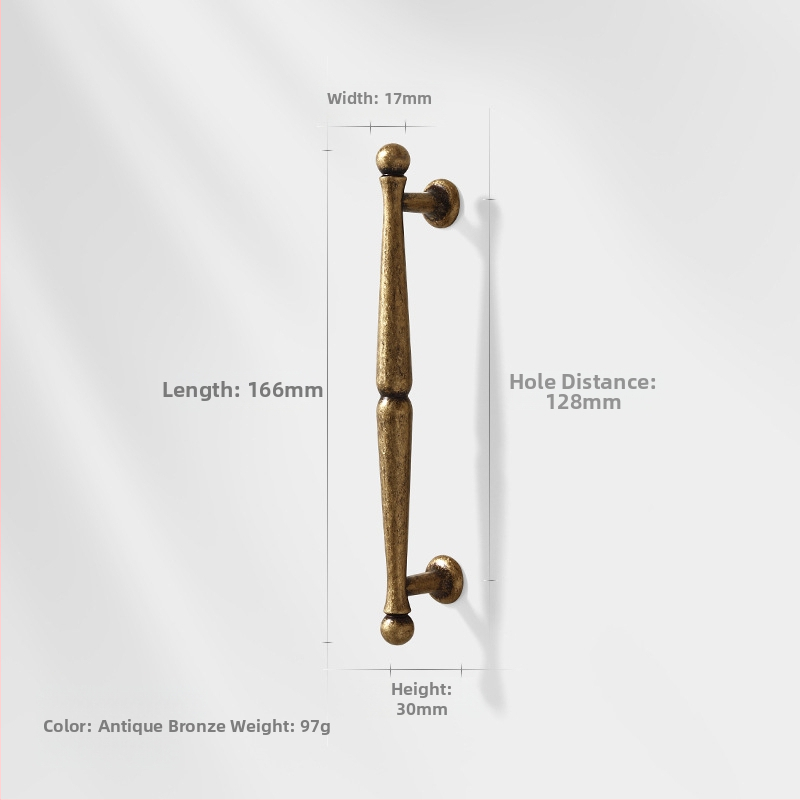 Λαβή πόρτας ντουλάπας από κράμμα ψευδαργύρου, βορειοευρωπαϊκό στυλ, γυαλισμένη και ηλεκτροπλατιωμένη