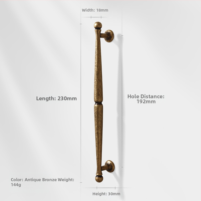 Λαβή πόρτας ντουλάπας από κράμμα ψευδαργύρου, βορειοευρωπαϊκό στυλ, γυαλισμένη και ηλεκτροπλατιωμένη