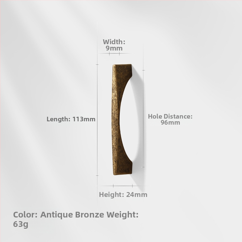 Λαβή πόρτας ντουλάπας από κράμμα ψευδαργύρου, βορειοευρωπαϊκό στυλ, γυαλισμένη και ηλεκτροπλατιωμένη