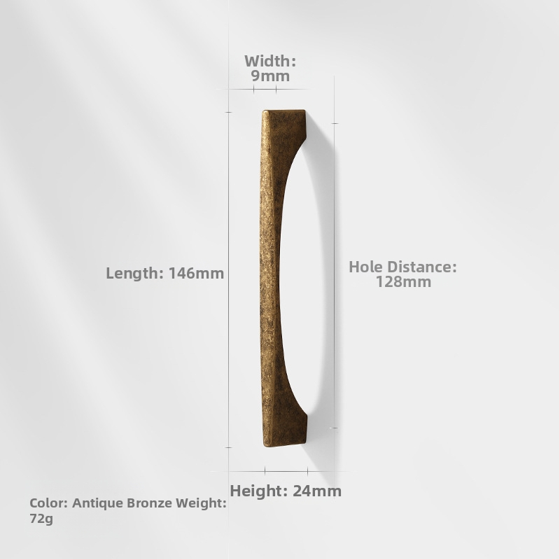 Λαβή πόρτας ντουλάπας από κράμμα ψευδαργύρου, βορειοευρωπαϊκό στυλ, γυαλισμένη και ηλεκτροπλατιωμένη