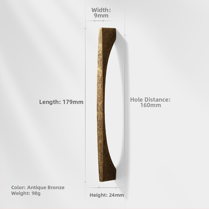 Λαβή πόρτας ντουλάπας από κράμμα ψευδαργύρου, βορειοευρωπαϊκό στυλ, γυαλισμένη και ηλεκτροπλατιωμένη