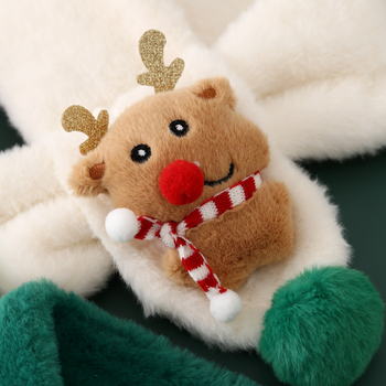 Σετ κασκόλ και γάντια για παιδιά από βελούδινο ύφασμα, unisex, χειμώνα, μονόχρωμο σχέδιο