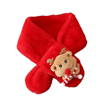 Σετ κασκόλ και γάντια για παιδιά από βελούδινο ύφασμα, unisex, χειμώνα, μονόχρωμο σχέδιο