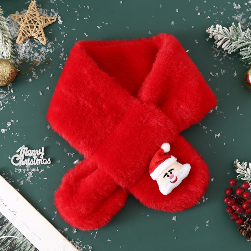 Σετ κασκόλ και γάντια για παιδιά από βελούδινο ύφασμα, unisex, χειμώνα, μονόχρωμο σχέδιο