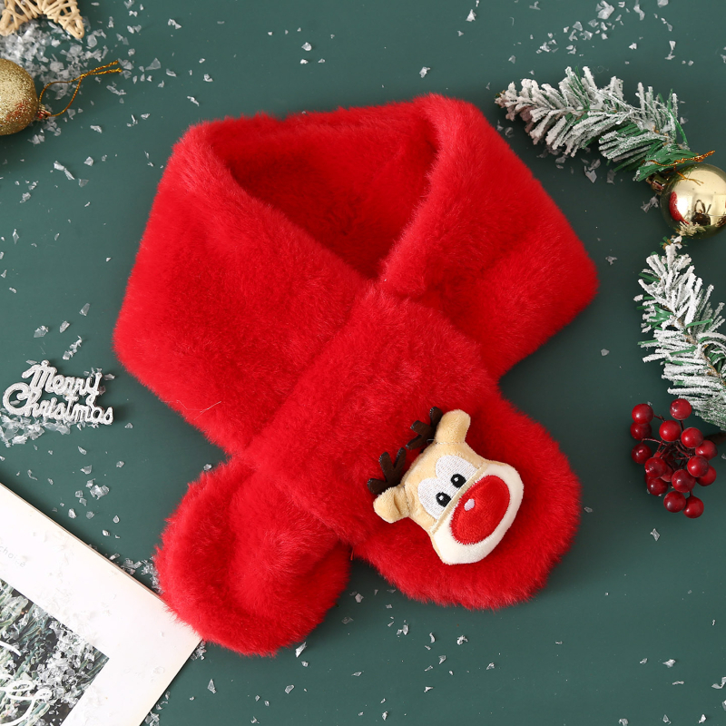 Σετ κασκόλ και γάντια για παιδιά από βελούδινο ύφασμα, unisex, χειμώνα, μονόχρωμο σχέδιο