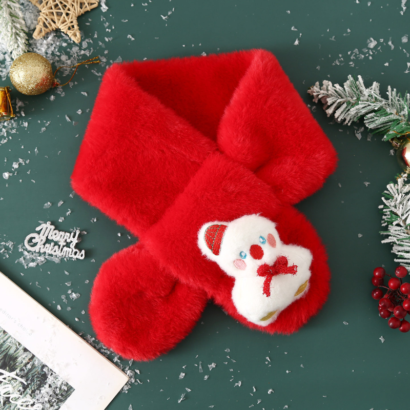 Σετ κασκόλ και γάντια για παιδιά από βελούδινο ύφασμα, unisex, χειμώνα, μονόχρωμο σχέδιο