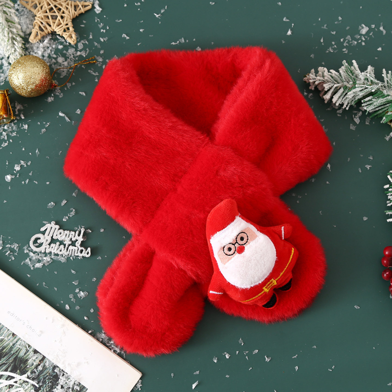 Σετ κασκόλ και γάντια για παιδιά από βελούδινο ύφασμα, unisex, χειμώνα, μονόχρωμο σχέδιο