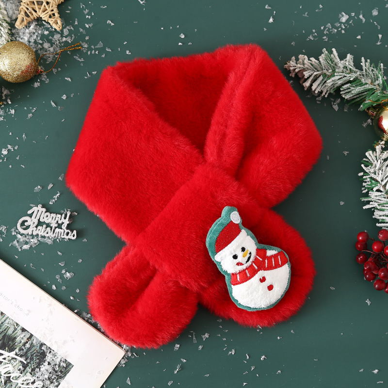 Σετ κασκόλ και γάντια για παιδιά από βελούδινο ύφασμα, unisex, χειμώνα, μονόχρωμο σχέδιο