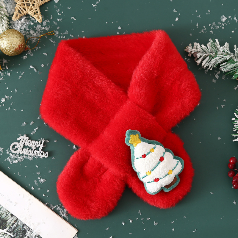 Σετ κασκόλ και γάντια για παιδιά από βελούδινο ύφασμα, unisex, χειμώνα, μονόχρωμο σχέδιο