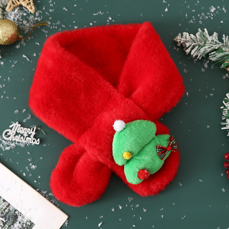 Σετ κασκόλ και γάντια για παιδιά από βελούδινο ύφασμα, unisex, χειμώνα, μονόχρωμο σχέδιο