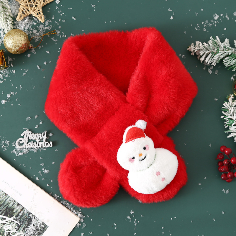 Σετ κασκόλ και γάντια για παιδιά από βελούδινο ύφασμα, unisex, χειμώνα, μονόχρωμο σχέδιο