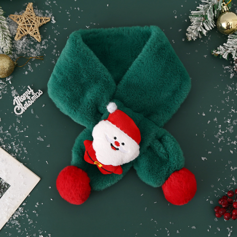 Σετ κασκόλ και γάντια για παιδιά από βελούδινο ύφασμα, unisex, χειμώνα, μονόχρωμο σχέδιο