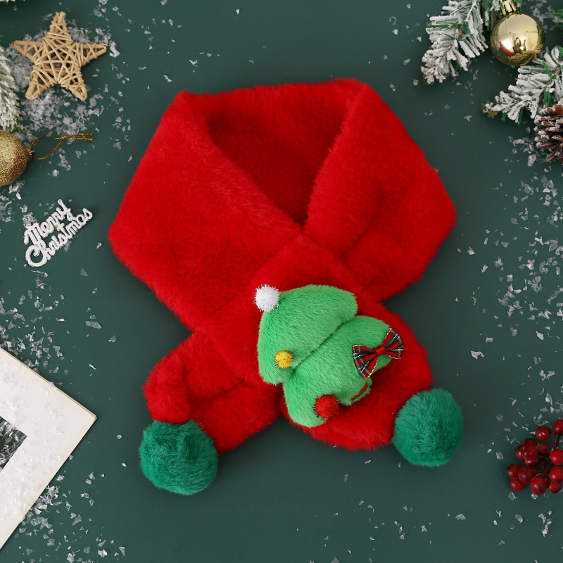 Σετ κασκόλ και γάντια για παιδιά από βελούδινο ύφασμα, unisex, χειμώνα, μονόχρωμο σχέδιο