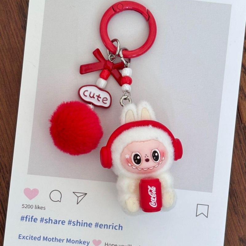 PVC flocking anyagú kulcstartó, rajzfilm-stílusú, személyes ajándék