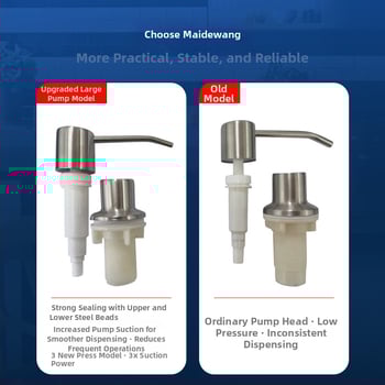 Кухненски дозатор за сапун с удължителна тръба — силикагел + неръждаема стомана, модел 29, глава на помпата от неръждаема стомана, модерен минималистичен стил