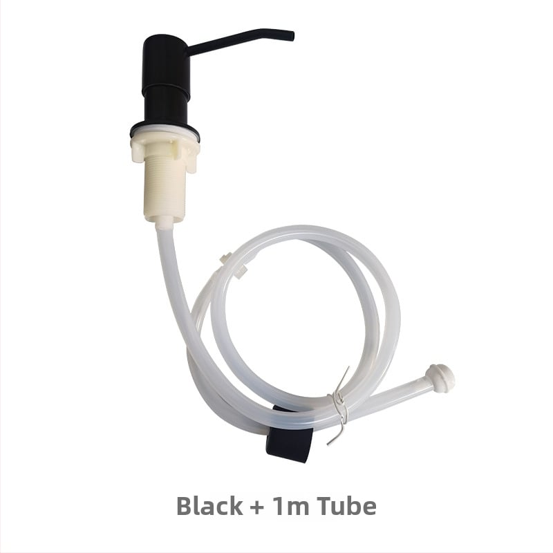 Кухненски дозатор за сапун с удължителна тръба — силикагел + неръждаема стомана, модел 29, глава на помпата от неръждаема стомана, модерен минималистичен стил