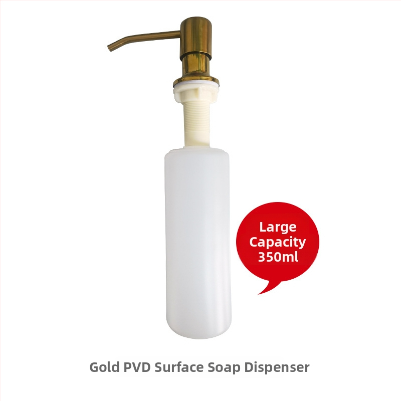 Кухненски дозатор за сапун с удължителна тръба — силикагел + неръждаема стомана, модел 29, глава на помпата от неръждаема стомана, модерен минималистичен стил