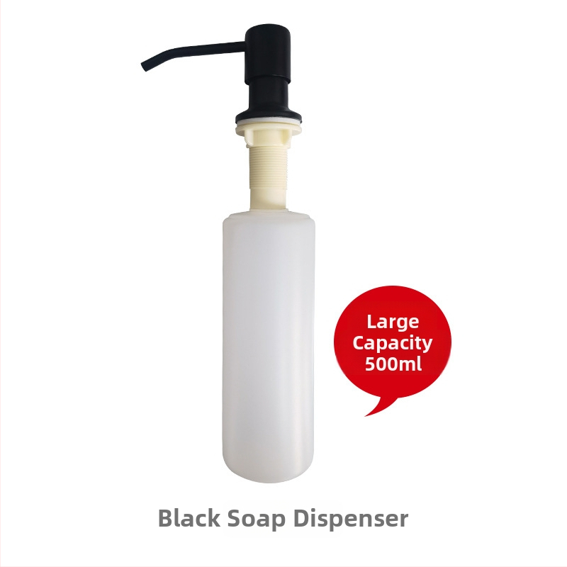 Кухненски дозатор за сапун с удължителна тръба — силикагел + неръждаема стомана, модел 29, глава на помпата от неръждаема стомана, модерен минималистичен стил