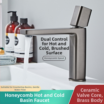 Výsuvný drezový kohútik – meď, horúca/studená voda, keramický diskový ventil, priemer sedla 35 mm, max 120°C