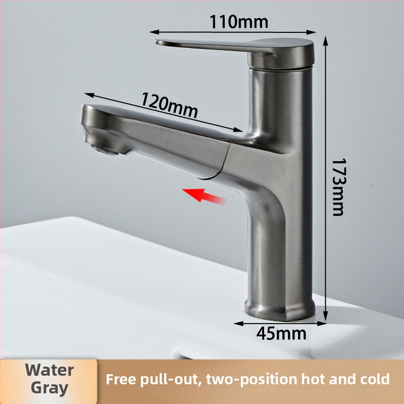 Výsuvný drezový kohútik – meď, horúca/studená voda, keramický diskový ventil, priemer sedla 35 mm, max 120°C