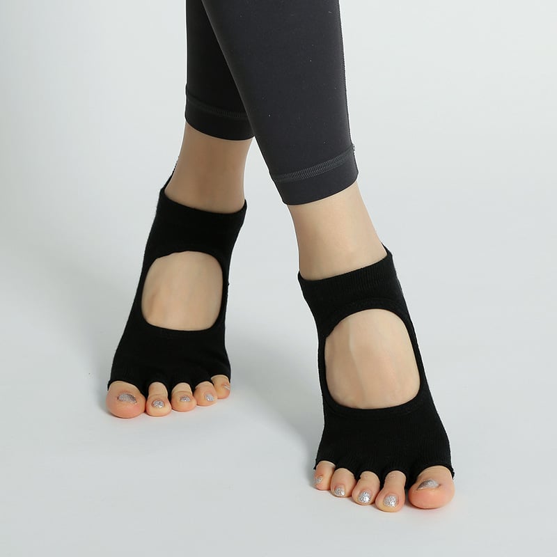 Peto-prstne joga čarape od pamuka, protuklizne, upijaju znoj, za žene, indoor pilates, 70–80% pamuka