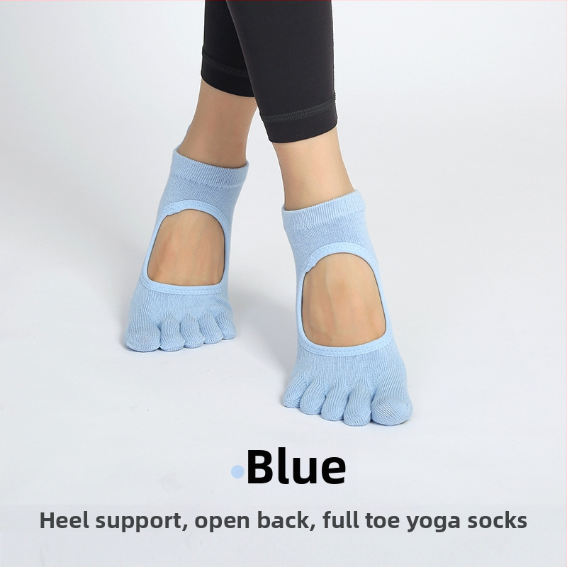 Jógové ponožky s prstami z bavlny, protišmykové, absorbujúce pot, pre ženy, indoor Pilates, 70–80% bavlna