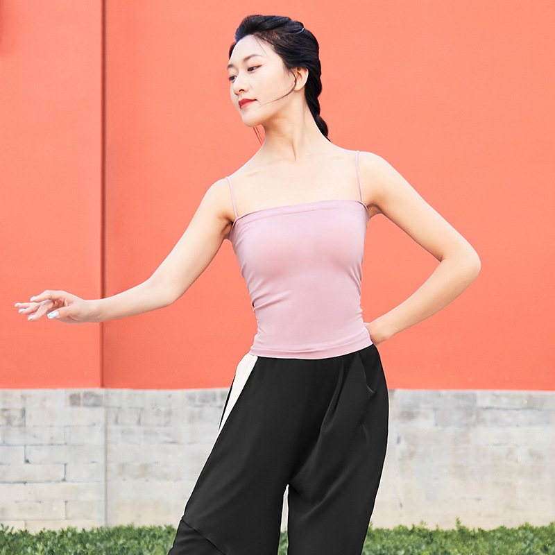 Női táncos felső ruha - varrás nélküli nylon anyag, 95% bélés, mellkas panellel, balett, népi, latin és társastánc