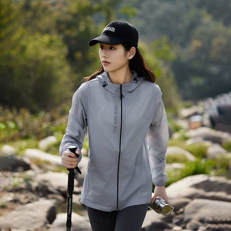 Vonkajšia vetrovka s kapucňou, unisex, UV 70+ ochrana, nepremokavá