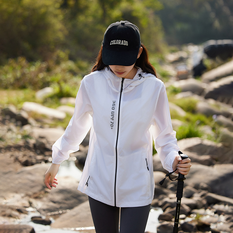 Vonkajšia vetrovka s kapucňou, unisex, UV 70+ ochrana, nepremokavá