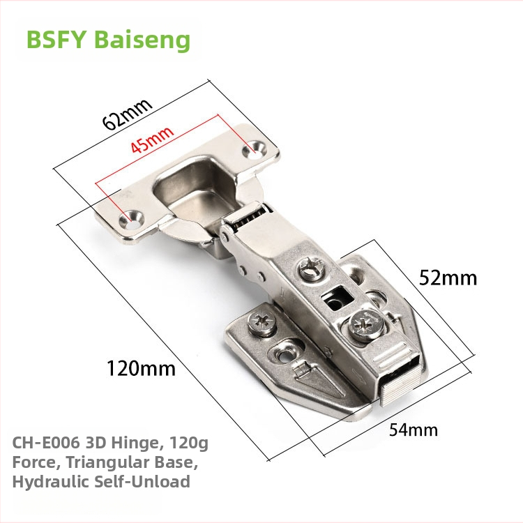 Ανοξείδωτος μεντεσές ντουλάπας με 3D αποσβεστικό μηχανισμό, αποσπώμενος, πάχος 3,5 mm, κατάλληλος για διάφορες πόρτες ντουλαπιών