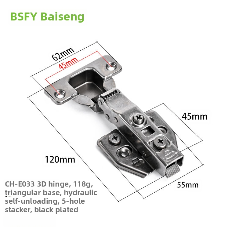 Ανοξείδωτος μεντεσές ντουλάπας με 3D αποσβεστικό μηχανισμό, αποσπώμενος, πάχος 3,5 mm, κατάλληλος για διάφορες πόρτες ντουλαπιών