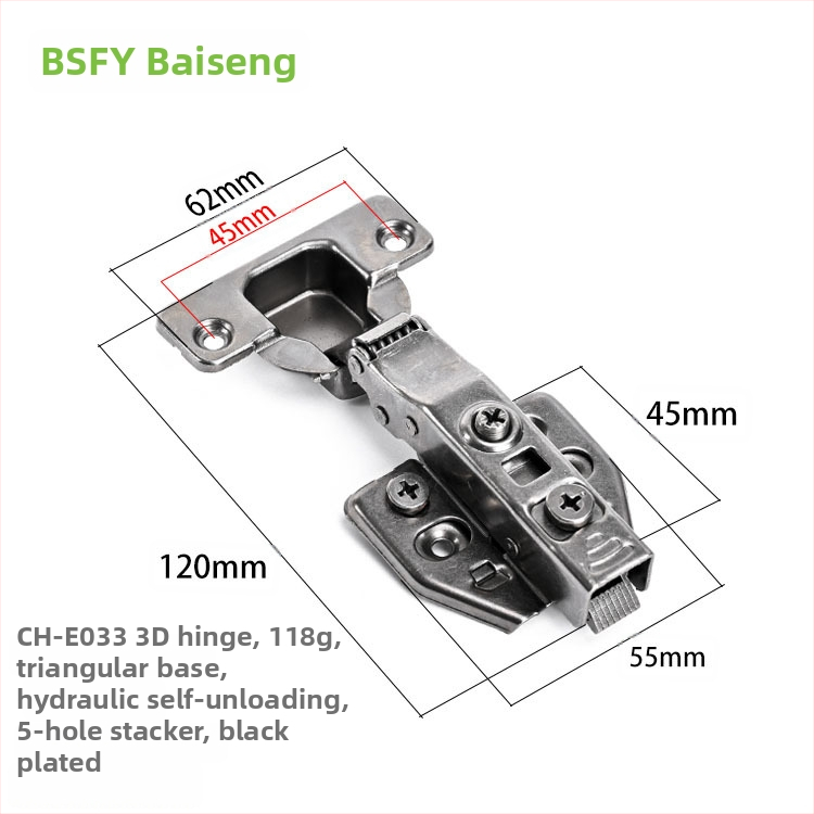 Ανοξείδωτος μεντεσές ντουλάπας με 3D αποσβεστικό μηχανισμό, αποσπώμενος, πάχος 3,5 mm, κατάλληλος για διάφορες πόρτες ντουλαπιών