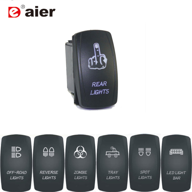 DAIER θαλάσσιο διακόπτης με φως, αδιάβροχος τετράγωνος διακόπτης, 20 A, CE, κάτω από 50 V, 50.000 κύκλοι μόνωσης ≥1000