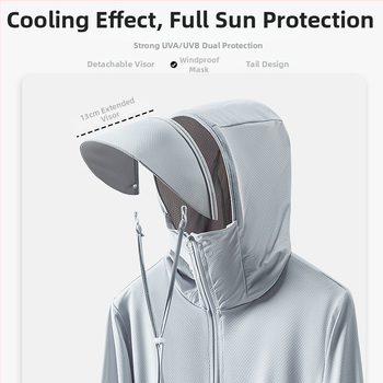 Unisex letná kapucňová vetrovka s UPF50+ UV ochranou, ultra ľahká, priedušná a rýchloschnúca