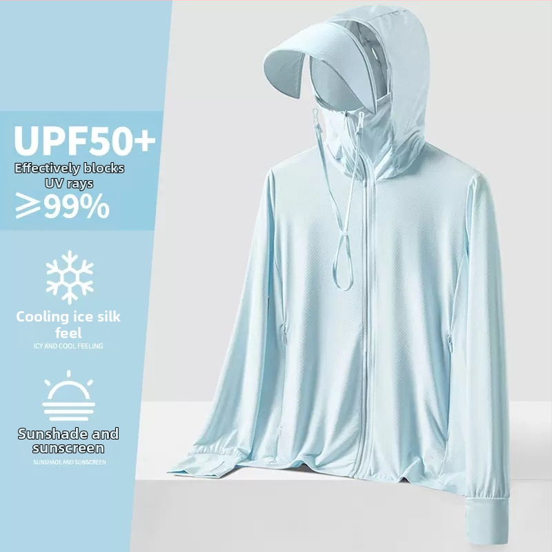 Unisex letná kapucňová vetrovka s UPF50+ UV ochranou, ultra ľahká, priedušná a rýchloschnúca