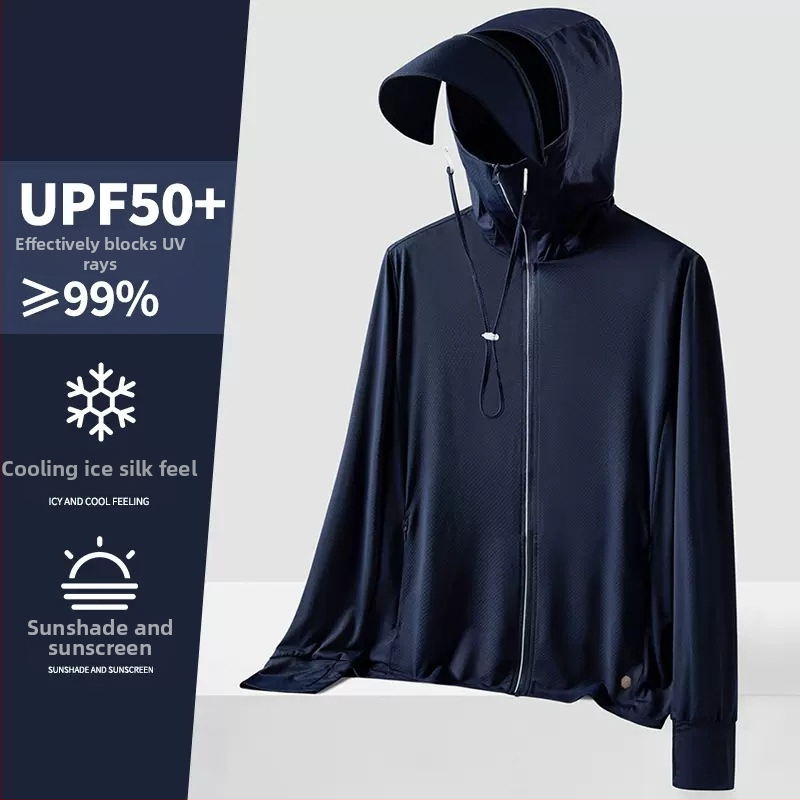 Unisex letná kapucňová vetrovka s UPF50+ UV ochranou, ultra ľahká, priedušná a rýchloschnúca