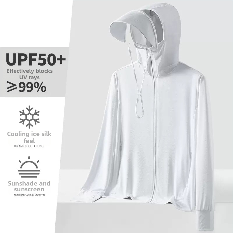 Unisex letná kapucňová vetrovka s UPF50+ UV ochranou, ultra ľahká, priedušná a rýchloschnúca