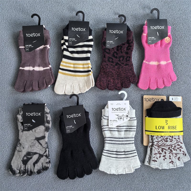 Toesox Pilates čarape s podijeljenim prstima - protuklizne, upijaju znoj, pamuk, za unutarnju yogu